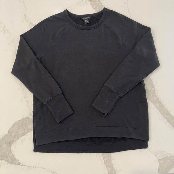 Athleta Tops - Athleta Coaster Luxe Recover Crewneck Sweatshirt Women's Small Petite Black Cozy